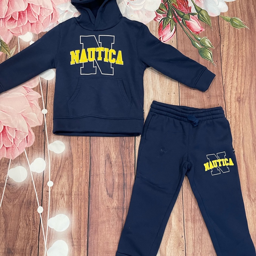Nautica Kids Navy and Yellow Jogger Set